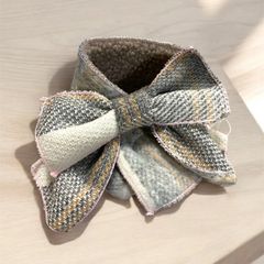 犬用☆かわいいリボンマフラーＸＳ(グレー)ペット用