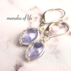 タンザナイト ピアス フカネ巻き ワイヤーラッピング silver925 天然石