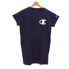 チャンピオン ワンピース トップス 半袖 Tシャツワンピ チュニック 未使用品 レディース FREEサイズ ネイビー Champion