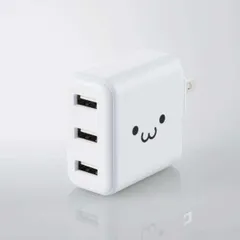 エレコム AC充電器 スマホ・タブレット用 3.6A出力 USB-Aメス 3ポート おまかせ充電搭載 ホワイトフェイス MPA-ACU12WF