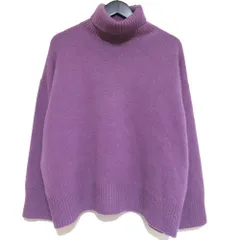 美品 20AW ebure エブール ロンハーマン別注 カシミヤ100％ タートルネック ワイドニット セーター パープル レディース 古着 中古 USED