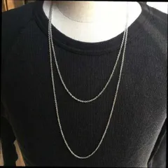 シャツに シルバー チェーンネックレス 2set 60cm＆70cm メンズ
