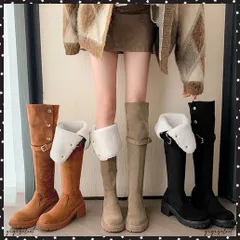 ニーハイブーツ ロングブーツ スエード調 レディース 美脚 2wayブーツ 韓国風 脚長 チャンキーヒール カジュアル 大人 オルチャン きれいめ 暖かい お洒落 太ヒールブーツ 防寒ブーツ 秋冬 歩きやすいブーツ