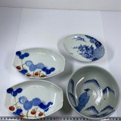 古伊万里 幕末 染付 山水風景図 角皿 なます皿 5客 管理A4220 - メルカリ