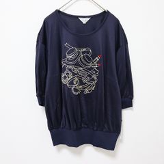 レリアン Leilian ヴィンテージ カットソー トップス 刺繍 ラメ [a957413n]