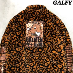 GALFY フリースジャケット トラッカージャケット レオパード ヒョウ柄 豹柄 アニマル柄 ビッグロゴ ギャル男 GALMEN ユニセックス 大型犬 XLサイズ ファージャケット ボアジャケット ガルフィー
