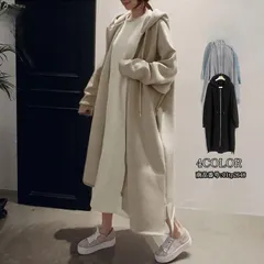 ボアコート トレンチコート コート ロングコート トップス レディース ブラウス 長袖 前開き 無地 ロング チュニック カジュアル ポケット付き ゆったり 着痩せ【0912】