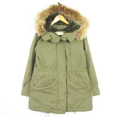 ブラック バイ マウジー BLACK by moussy N-3B ミリタリー コート フライトジャケット ファー コットン 中綿 タヌキ 2 カーキ kz9011のサムネイル