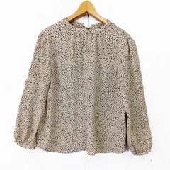 ROPE PICNIC ロペピクニック 2WAY 前後 プチハイブラウス ネックリボン ドット柄 ベージュ Mサイズ .◎＿〇□.