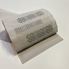 ★ 新品　美品　名古屋帯　絽　夏　灰色　★ r010