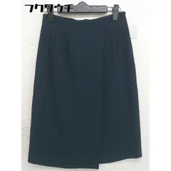 ◇ NOLLEY'S ノーリーズ ウエストゴム サイドジップ 膝丈 タイト スカート サイズ36 ネイビー レディース  【1109290016292】