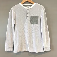 OLD NAVY オールドネイビー ヘンリーネックTee ロンT ライトグレー 灰 キッズ ジュニア Mサイズ（ 8歳 ）
