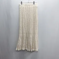 ◇ ⊂ nano universe ウエストゴム ニット かぎ編み ロング マーメイド スカート サイズ38 オフホワイト レディース E  【1409100049626】