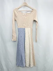 ◇ ⊇ ROYALPARTY バイカラー 長袖 ロング ワンピース サイズＦ レディース E  【1502060035491】