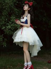 2025年新作 白雪姫風ロリータワンピース ひざ丈 お出かけ 女子会 ハロウィンパーティーに