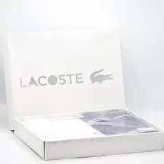 未使用品 箱付き ラコステ フェイス/ゲスト/ハンカチタオルセット 綿100％ ホワイト/ネイビー 2000000 NSK MTM