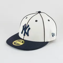 【ニューエラ正規品】ニューエラ NEW ERAⓇ キャップ LP 59FIFTY MLB Piping ニューヨーク・ヤンキース クロームホワイト ネイビーバイザー　7 3/8(約 58.7cm)(商品番号：13750865)