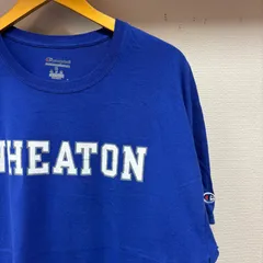 古着 XL Tシャツ Champion チャンピオン ビックプリント クルーネック 青