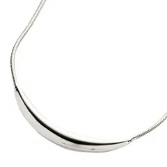 【A：シルバー×ワンサイズ】[Cream dot. クリームドット公式] ネックレス レディース 2タイプ ロング ラリエット スネークチェーン フリーアジャスター メタル クレセント 月 バー パール 大人 上品 エレガント きれいめ シンプル  