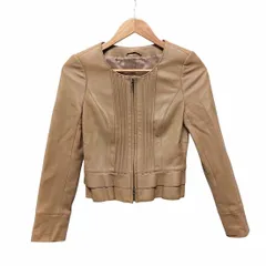 ✨お値下げ✨新品未使用品 ANAYI ラムレザークルー　ジャケット 新品未使用 ANAYI アナイ ラムレザークルージャケット ベージュ