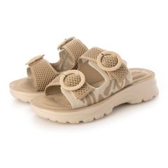 BOUQET オープントゥ ダブルベルト ゼブラ柄 サンダル （BEIGE）