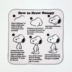 スヌーピー ドローイング柄 ミニタオル ピンク 西川 SNOOPY