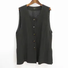 美品✨大きいサイズ Leilian ロングジレ ベスト 羽織 17+ ブラウン ジレ ベスト レディース ロングジレ ロングベスト ロング丈