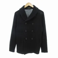 コムサメン COMME CA MEN ニット ジャケット ダブル ショールカラー ハイゲージ 黒 /JSのサムネイル