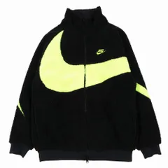 NIKE ナイキ ビッグ ロゴ リバーシブル ジャケット ブルゾン ボア フリース ナイロン 上着 サイズM ブラック 黒 メンズ 【中古】