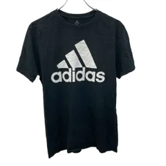 adidas 半袖 プリントTシャツ M ブラック プルオーバー ビッグロゴ スポーティー アディダス 古着卸 アメリカ仕入 a705-5788