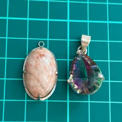 アンティークペンダントトップ2点セット 天然石 パワーストーン 開運 魔除け silver925