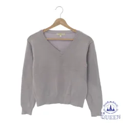 ☆美品☆ PROPORTION プロポーション ニット トップス 長袖 Vネック シンプル カジュアル 無地 おしゃれ レディース グレー 3 901-14911 送料無料 古着