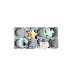 【Ever garden】 星 丸 ハート 穴あき 通し穴 タイプ 2個セット シリコンモールド レジン アロマストーン 手作り 石鹸 キャンドル 樹脂 粘土 オルゴナイト 型 抜き型 (星 ハート 丸) 0