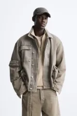 XL ZARA(ザラ) デニム ジャケット リミテッド エディション 青 グレー