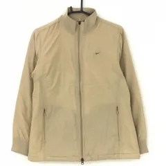 ナイキゴルフ 中綿ジャケット ベージュ ロゴ刺しゅう ドローコード レディース M ゴルフウェア NIKE