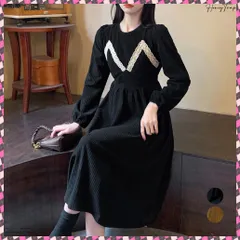 送料無料 コーデュロイワンピース レイヤード風秋冬 大人可愛い ロングワンピース 厚手 重ね着風 レディース オシャレ Aラインワンピース 長袖レトロ 体型カバー きれいめ デートワンピース黒 ハイウエスト着やせ 韓国ファッション