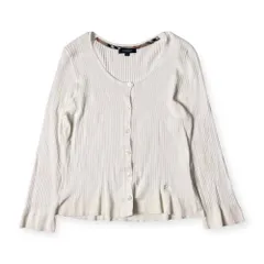 BURBERRY LONDON バーバリーロンドン リブ編み 長袖 コットン ニット カーディガン 2/ホワイト レディース 三陽商会