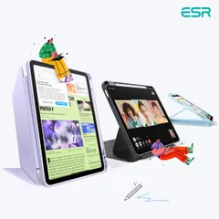 国内正規品 ESR Flip ペンホルダー付きハイブリッドケース for iPad Air（M3/M2/第5世代/第4世代) スタンドで3段階調整可能 通気性を高めた放熱設計 ES27660 ES27661 ES27662