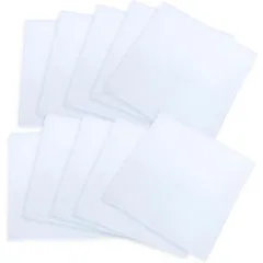 ハンカチ 白 無地 10枚入り 縦約280mm×横約280mm シンプル コットン 綿 手芸 冠婚葬祭 ポケットチーフ 男女兼用 HDKF-001