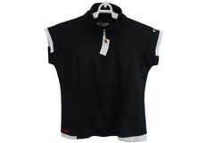 【美品】OAKLEY(オークリー) ノースリーブハーフジップシャツ 黒 レディース M ゴルフ用品 2504-0311 中古