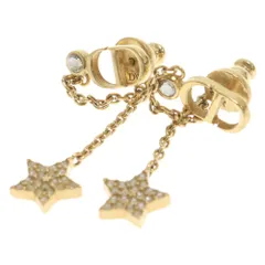 Christian Dior (クリスチャンディオール) CD スター ラインストーン ドロップ ピアス ゴールドのサムネイル