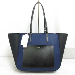 ヤーキ YAHKI フェルト レザー トート バッグ バイカラー ネイビー ブラック 紺 黒 ワンショルダー YH-520 タグ付き