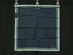 ■新品■未使用■ JIM THOMPSON ジムトンプソン コットン100％ ゾウ 総柄 スカーフ ハンカチーフ ポケットチーフ ネイビー系 DJ0361