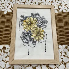 刺繍 フランス アンティーク サンプラー フレーム 1891年 ガラス入り