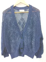 ◇ ⊂ Simplicite シンプリシテェ ニット 長袖 カーディガン タグなし ネイビー レディース E  【1410230026555】