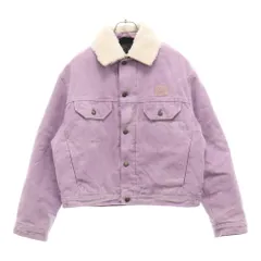 Acne Studios (アクネ ストゥディオズ) バックフェイスロゴ キャンバス 襟ボア ジャケット パープル FA-UX-OUTW000125のサムネイル