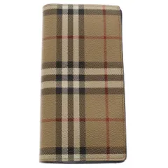 BURBERRY (バーバリー) Cavendish Leather Wallet キャベンディッシュ ノバチェック柄 レザーウォレット 二つ折り長財布 ベージュ 8065640
