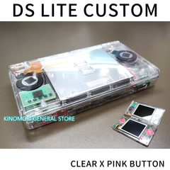 DS LITE CUSTOM CLEAR X PINK BUTTON !!