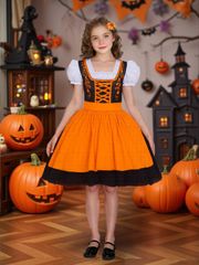 ハロウィン 衣装 子供 子供ドレス ハロウィン コスプレ 可愛いコスプレ コスチューム ワンピース コスプレ衣装 ドレス 　ハロウィン仮装　 ハロウィン衣装 女の子 カボチャ