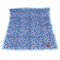 シール付き　KENZO　ケンゾー　ハンカチ　スカーフ　花　フラワー　ブルー系　コットン